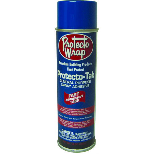 Protecto-Tak Spray Adhesive, Mild Solvent, White, 13 oz Aerosol Can