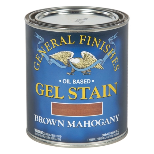 GENERAL FINISHES BQ Gel Stain, Brown Mahogany, Liquid, 1 qt, Can