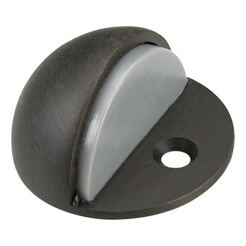 Low-Profile Dome Door Stop, 1-25/32 in Dia Base, Metal, Oil-Rubbed Bronze