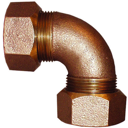 T-4433NL Series Pipe Elbow, 3/4 in, Ring Compression, 90 deg Angle, Bronze, 100 psi Pressure