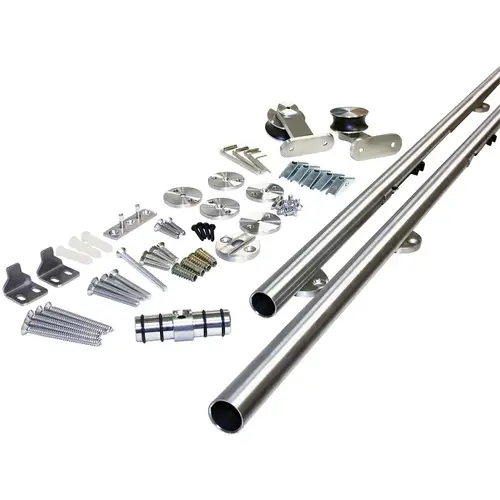 Decorative Visible Rail System, 2 m L Track, Stainless Steel, Wall Mounting