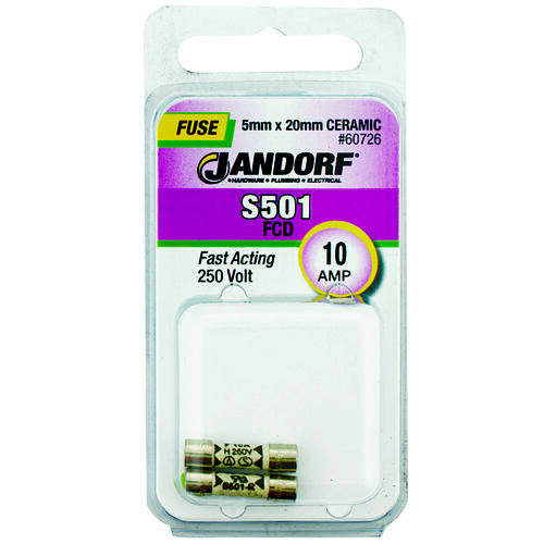 Fast Acting Fuse, 10 A, 250 V, 1500 A Interrupt, Ceramic Body