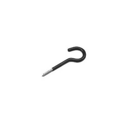 Heavy-Duty Screw Hook, 6-11/16 in L, Steel, Zinc Black