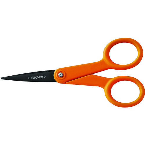 Fiskars 199940-1007 99947097J Non-Stick Scissor, 4.9 in OAL, 1-13/16 in L Cut, Stainless Steel Blade, Double Loop Handle