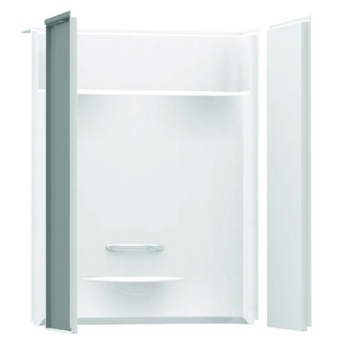 Shower Wall Kit, 47-7/8 in L, 60 in W, Fiberglass, Alcove Installation