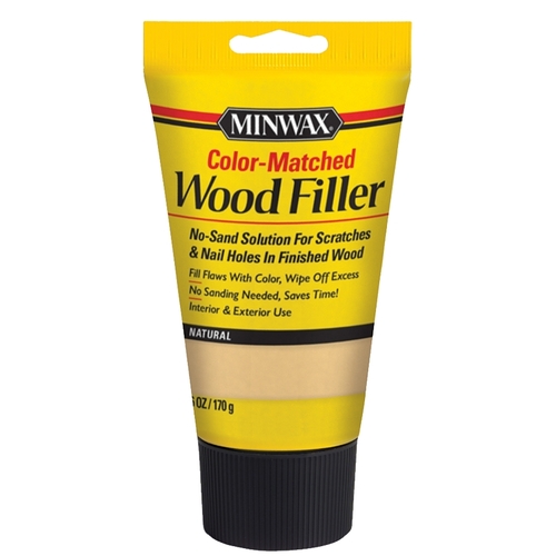 Wood Filler, Solid, Natural, 6 oz Tube