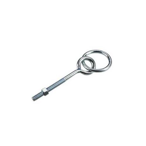 Onward 2173XBC Ring Bolt with Nut, 3/8 in Thread, 2 in Dia Eye, 160 lb Working Load, Metal, Zinc