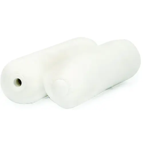 RollerLite 6WV050D White Velvet Mini Roller Cover, 1/2 in Thick Nap, 6 in L, Dralon Cover, White - pack of 2