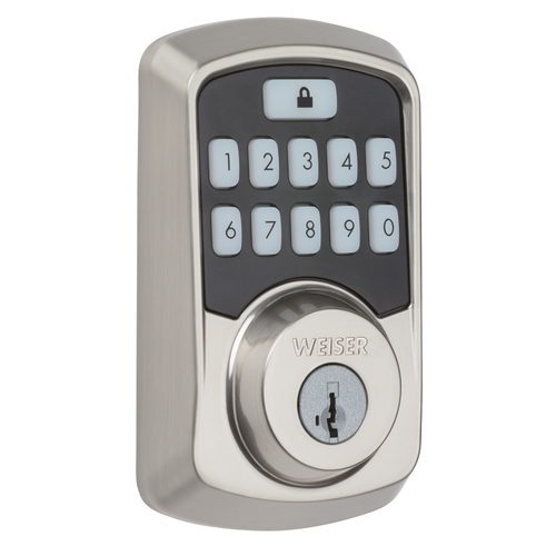 Aura Series Deadbolt with Bluetooth, Satin Nickel, 2-3/8 to 2-3/4 in Backset