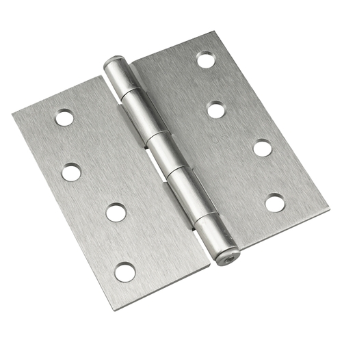 Onward 822NBV Butt Hinge, 4 in H Frame Leaf, 3/32 in Thick Frame Leaf, Steel, Brushed Nickel, Removable Pin, 60 lb