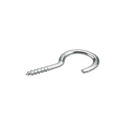 Screw Hook with Lag Thread, 16 mm Opening, 1-7/8 in L, Steel, Zinc