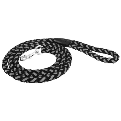 80132-1 Reflective Safety Leash, 6 ft L, 5/8 in W, Nylon Line, Black, L Breed