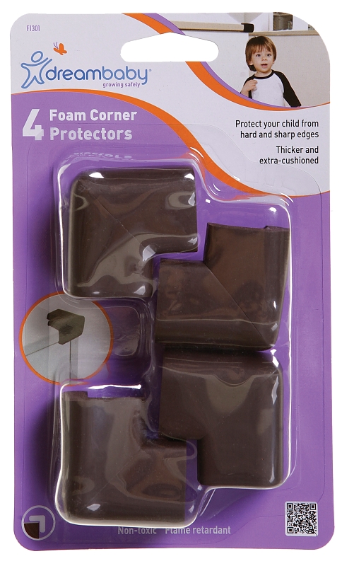 Dreambaby L1301 Corner Protector, Foam, Brown - pack of 4