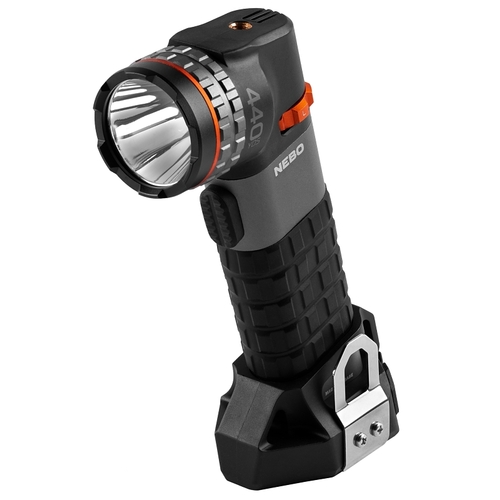 Nebo NEB-SPT-1002 Luxtreme Spotlight, LED Lamp, 400 Lumens, Aluminum/Rubber Fixture, Black/Gray Fixture