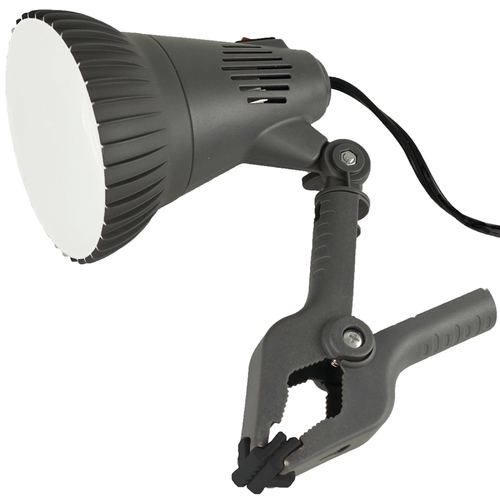 PowerZone O-WX-CL1000 O-CLN-1000 Clamp Light, Plug-in, LED Lamp, Gray