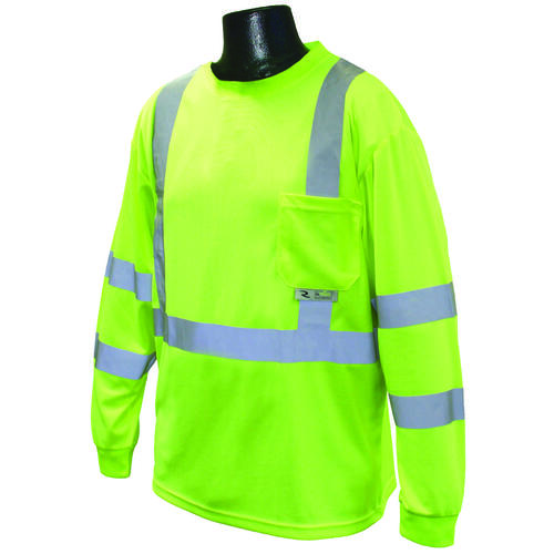RADWEAR ST21-3PGS-L Safety T-Shirt, L, Polyester, Green, Long Sleeve, Pullover Closure