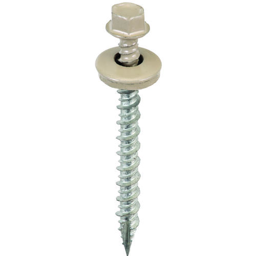 Acorn SW-MW2TP250 Screw, #9 Thread, High-Low, Twin Lead Thread, Hex Drive, Self-Tapping, Type 17 Point Taupe