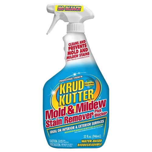 Krud Kutter MS324 Mold and Mildew Stain Remover Plus Blocker, 32 oz, Liquid, Floral, Light Yellow