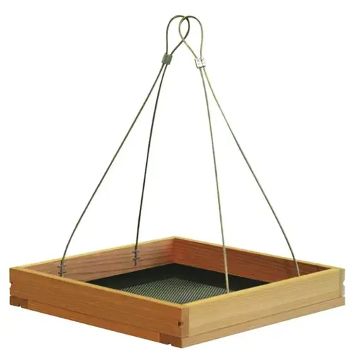 50178 Hanging Tray Bird Feeder, 1.6 lb, Metal/Pine, 9-1/4 in H