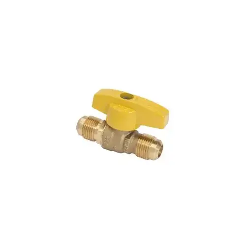 Gas Ball Valve, 1/2 in Connection, Flared, 5 psi Pressure, Brass Body