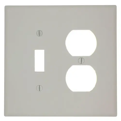 Leviton 005-80505-00T 80505-T Combination Wallplate, 4-3/8 in L, 3-1/8 in W, Midway, 2 -Gang, Plastic, Light Almond