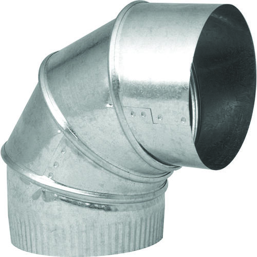 Adjustable Elbow, 7 in Connection, 28 Gauge, Galvanized Steel