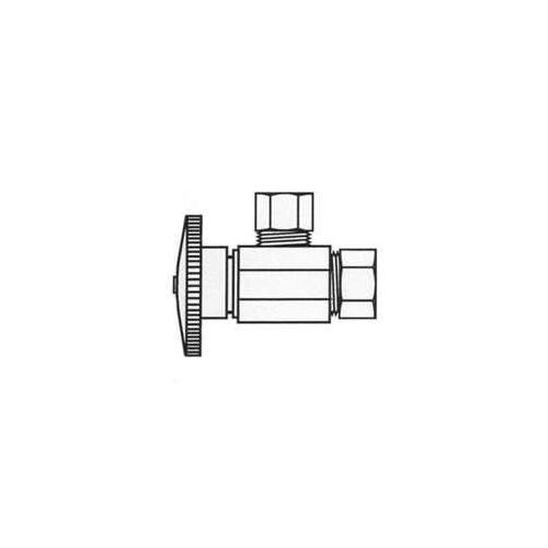 Shut-Off Valve, 5/8 x 7/16 in Connection, Compression Chrome