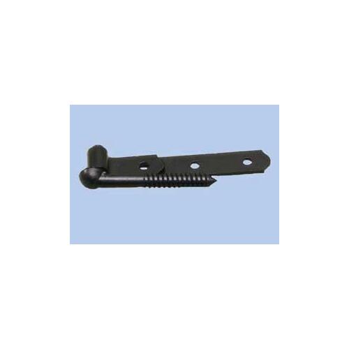 Hook with Strap Hinge, 4.19 mm Thick Leaf, Steel, Removable Pin, Screw Mounting, 100 lb Black