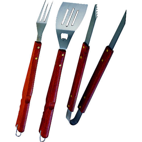 Barbecue Tool Set with Handle and Hanger, 1.5 mm Gauge, Stainless Steel Blade, Stainless Steel