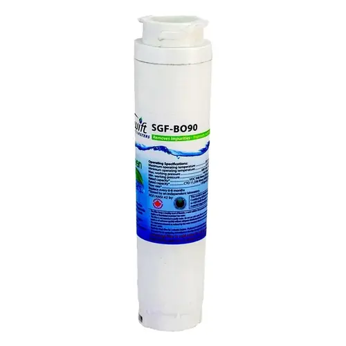 Refrigerator Water Filter, 0.5 gpm, 0.5 um Filter, Coconut Shell Carbon Block Filter Media