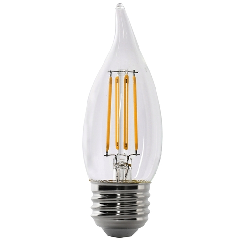 Feit Electric BPEFC40/927CA/FIL/2 LED Bulb, Decorative, Flame Tip Lamp, 40 W Equivalent, E26 Lamp Base, Dimmable, Clear Pair