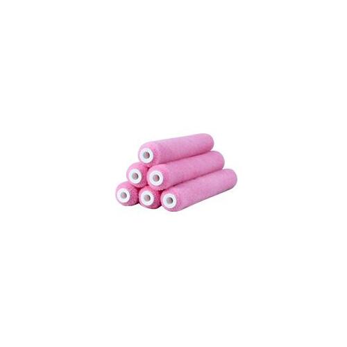 RollerLite 6MT025-6 Mo-Tech Roller Cover, 1/4 in Thick Nap, 6 in L, Dralon Cover, Pink - pack of 6
