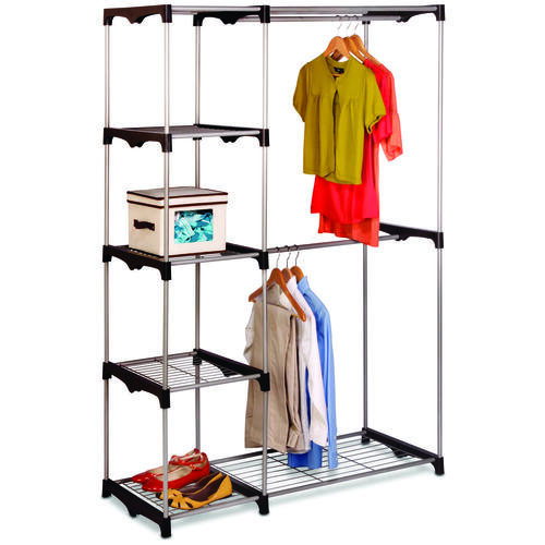 Honey-Can-Do WRD-09305 WRD-02124 Free-Standing Closet, 45-1/4 in L, 19.7 in W, Plastic/Steel