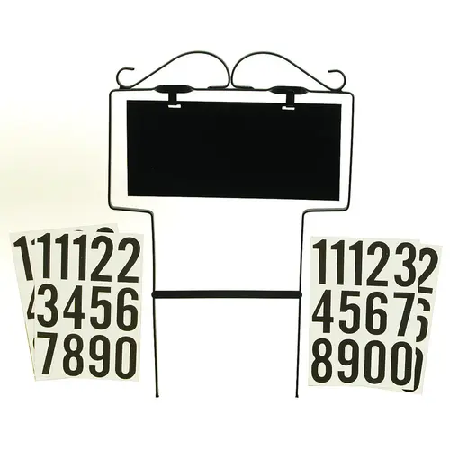 House Number Kit, Character: 0 to 9, Black Character, White Background, Wrought Iron