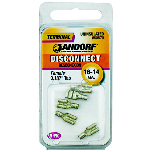 Disconnect Terminal, 16 to 14 AWG Wire, Copper Contact - pack of 5