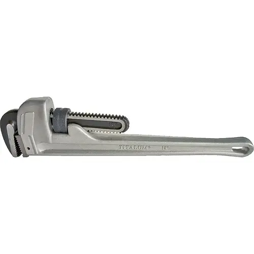 0 Pipe Wrench, 2-1/2 in Jaw, 18 in L, Straight Jaw, Aluminum, Epoxy-Coated