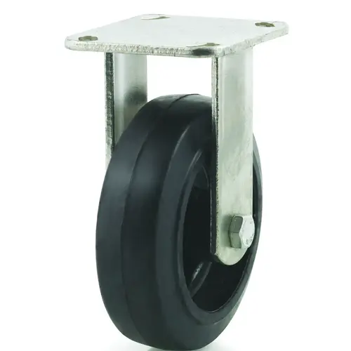 DH CASTERS C-MHD5MRR Rigid Caster, 5 in Dia Wheel, 2 in W Wheel, Rubber Wheel, 400 lb