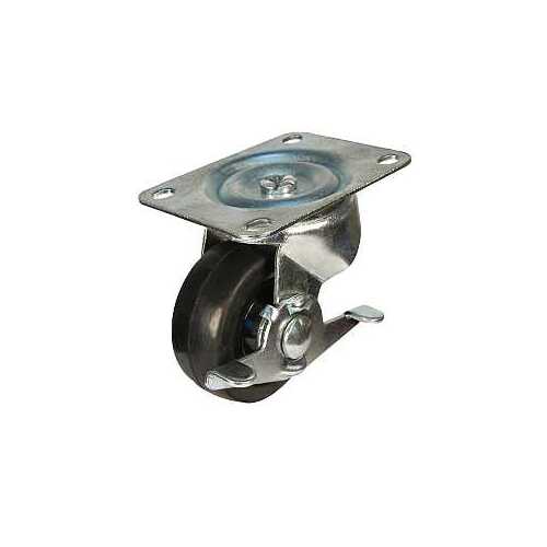 DH CASTERS BC-GD25RSB C-GD25RSB Swivel Caster, 2-1/2 in Dia Wheel, 1-1/8 in W Wheel, Rubber Wheel, 100 lb