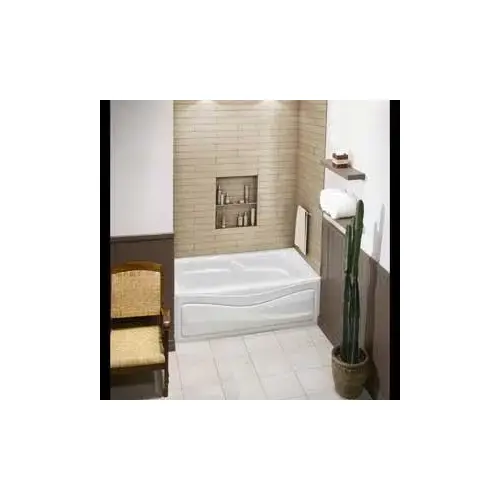 Corinthia II Bathtub, 35 to 47 g Capacity, 59-3/4 in L, 29-7/8 in W, 21 in H, Alcove Installation White