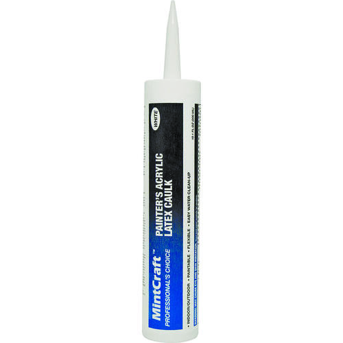 ProSource 7850000 Acrylic Latex Caulk, White, 10.1 oz Cartridge