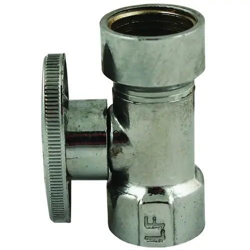 Shut-Off Valve, 1/2 x 7/16 in Connection, FIP x Compression Chrome