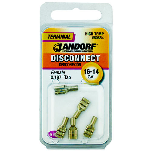 Disconnect Terminal, 16 to 14 AWG Wire - pack of 5