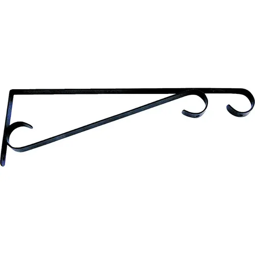 Landscapers Select GB0283L Hanging Plant Bracket, 15-1/2 L, Steel, Black, Wall Mount Mounting