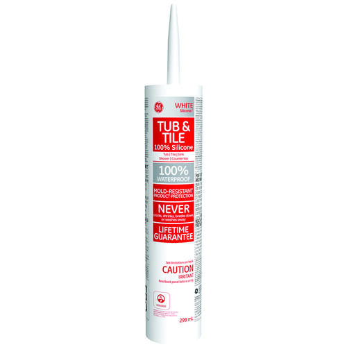 Silicone I Tub and Tile Sealant, White, 10.1 oz