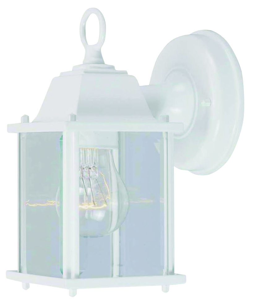 Boston Harbor AL1037-43L AL1037-4-3L Outdoor Wall Lantern, 120 V, 60 W, A19 or CFL Lamp, Aluminum Fixture, White