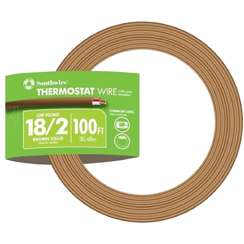 SIMpull Thermostat Wire, 18 AWG Wire, 2 -Conductor, 100 ft L, Copper Conductor, PVC Sheath
