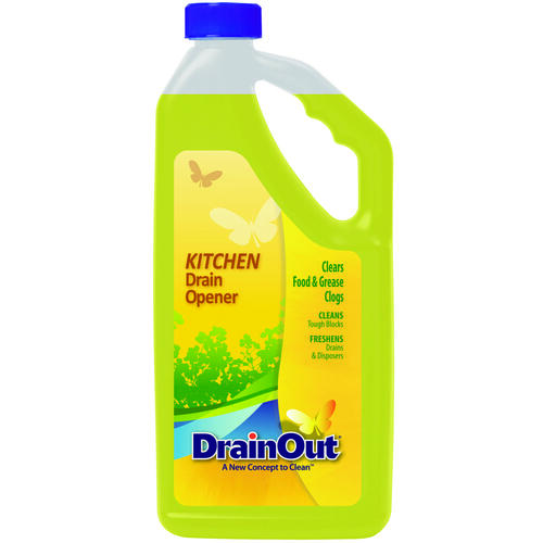 Drain OUT DOK0632N Drain Opener, Liquid, Yellow, Citrus, 32 oz Bottle