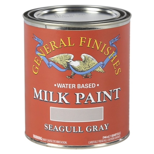 GENERAL FINISHES QSGG Milk Paint, Flat, Seagull Gray, 1 qt Can