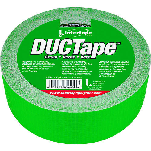 IPG 20C-GR2 Duct Tape, 60 yd L, 1.88 in W, Cloth Backing, Green