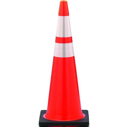 JBC RS90055CT3M64 Revolution RS Traffic Safety Cone, 36 in H Cone, PVC Cone, Fluorescent Orange Cone